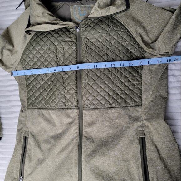 Burton Green Quilted Hooded Jacket Womens M Zip Front Outdoor Coat Gorpcore - Picture 6 of 12